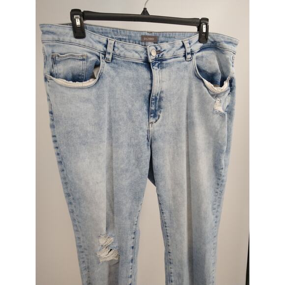 DL1961‎ Patti Jeans 20W Straight High Rise Vintage Ankle Distressed Seaglass - Picture 7 of 14